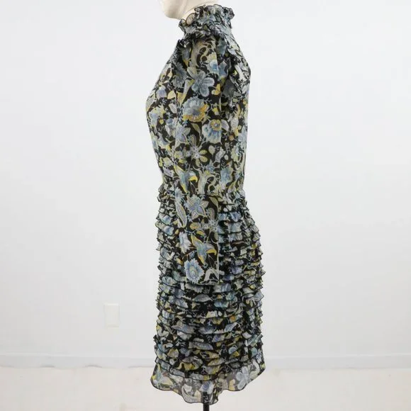 Robert Rodriguez 2 Silk Cotton Print Ruffle Dress - Picture 6 of 14